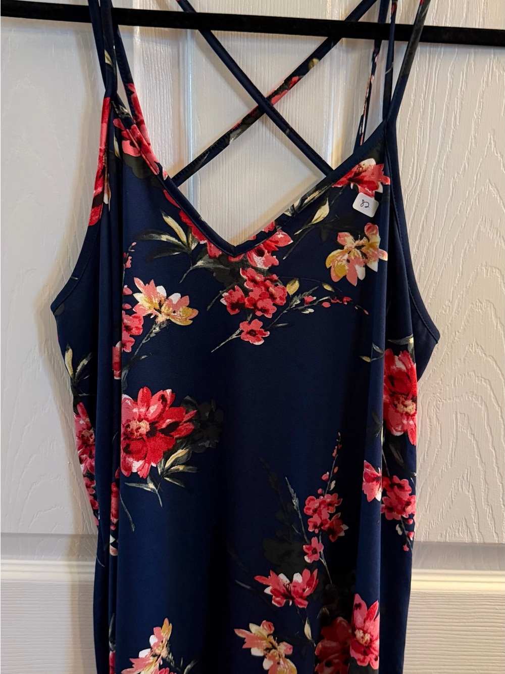 Papermoon Navy Floral Crisscross Strap Camisole
